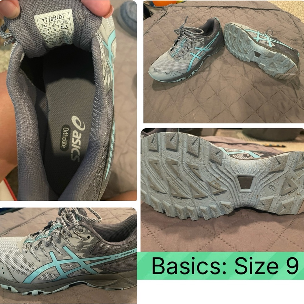 ASICS Women's Athletic Shoes in Gray and Teal